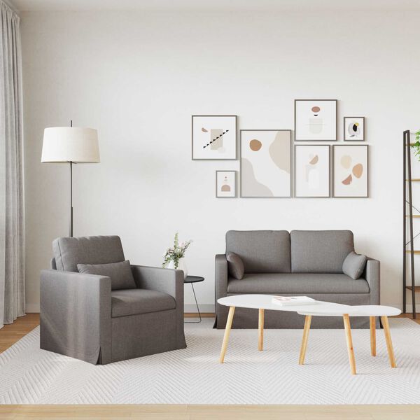 vidaXL Pohovka 2 pcs Taupe 139 x 78 x 80 cm textil