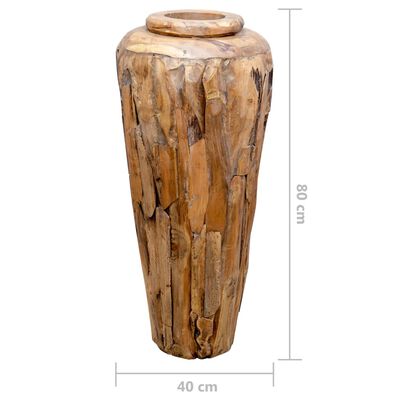 vidaXL Dekorativní váza 40 x 80 cm masivní teakové dřevo