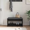 vidaXL Chodbičkov&aacute; lavice s pol&scaron;t&aacute;řem Čern&yacute; Dub 83 x 38 x 45 cm