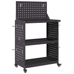 vidaXL N&aacute;strojov&yacute; voz&iacute;k Čern&aacute; 65 x 35 x 111 cm Studen&aacute; v&aacute;lcovan&aacute; ocel