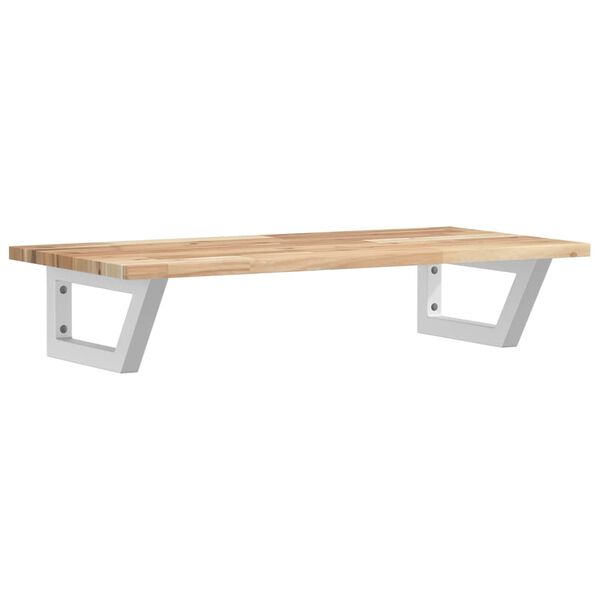 vidaXL Deska pod umyvadlo n&aacute;stěnn&aacute; ocel a masivn&iacute; ak&aacute;ciov&eacute; dřevo