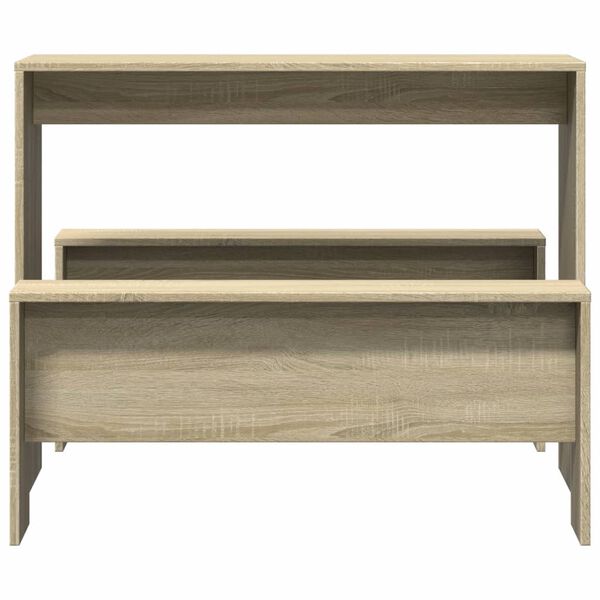 vidaXL 3d&iacute;ln&aacute; sada j&iacute;deln&iacute;ho stolu a lavic dub sonoma kompozitn&iacute; dřevo