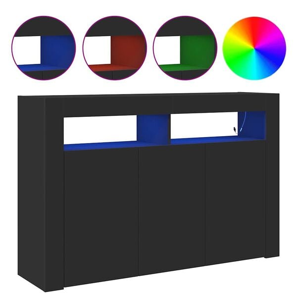 vidaXL Serv&iacute;rovac&iacute; skř&iacute;ň Čern&aacute; 116 x 30 x 75 cm kompozitn&iacute; dřevo