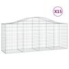 vidaXL Klenut&eacute; gabionov&eacute; ko&scaron;e 15ks 200x50x80/100 cm pozinkovan&eacute; železo