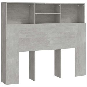 vidaXL Čelo postele s &uacute;ložn&yacute;m prostorem betonově &scaron;ed&eacute; 120x19x103,5 cm