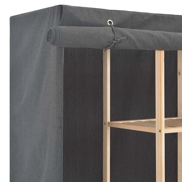 vidaXL &Scaron;atn&iacute; skř&iacute;ň &scaron;ed&aacute; 173 x 40 x 170 cm textil