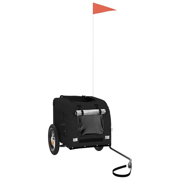 vidaXL Voz&iacute;k za kolo pro psa čern&yacute; oxfordsk&aacute; tkanina a železo