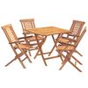 vidaXL 5d&iacute;ln&yacute; skl&aacute;dac&iacute; zahradn&iacute; bistro set Př&iacute;rodn&iacute;
