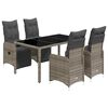 vidaXL 5d&iacute;ln&yacute; zahradn&iacute; bistro set s podu&scaron;kami &scaron;ed&yacute; polyratan