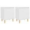 vidaXL Nočn&iacute; stolky s dřevěn&yacute;mi nohami 2 ks b&iacute;l&eacute; 40 x 30 x 50 cm