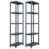 vidaXL Skladov&eacute; reg&aacute;ly 2 ks čern&eacute; 125 kg 60 x 30 x 180 cm plastov&eacute;