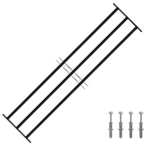 vidaXL Okenn&iacute; mř&iacute;žka Čern&aacute; 174 x 45 cm Pr&aacute;&scaron;kově lakovan&aacute; ocel