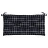 vidaXL Podu&scaron;ka na zahradn&iacute; lavici čern&aacute; k&aacute;rovan&aacute; 110x50x7 cm textil