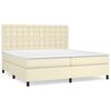 vidaXL Box spring postel s matrac&iacute; kr&eacute;mov&aacute; 200x200 cm uměl&aacute; kůže