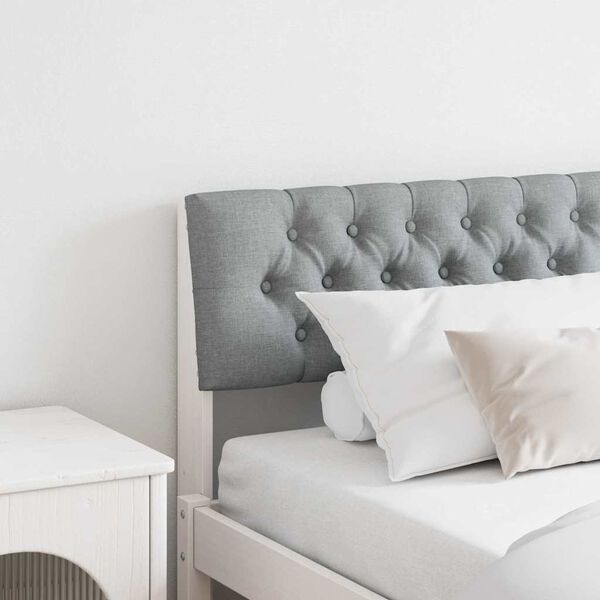 vidaXL Čalouněn&eacute; čelo postele Světle &scaron;ed&aacute; 200 cm Masivn&iacute; borov&eacute; dřevo