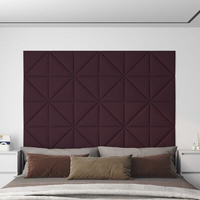 vidaXL Nástěnné panely 12 ks fialové 30x30 cm textil 0,54 m²