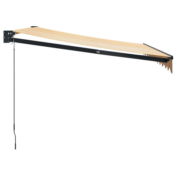 vidaXL Zatahovac&iacute; mark&yacute;za žlut&aacute; a b&iacute;l&aacute; 3,5 x 2,5 m textil a hlin&iacute;k