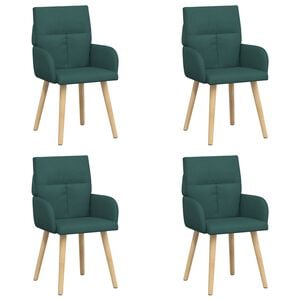 vidaXL J&iacute;deln&iacute; židle 4 ks Textil Tmavě zelen&aacute; 60 x 56 x 93 cm