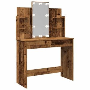 vidaXL Toaletn&iacute; stolek s LED osvětlen&iacute;m old wood 96 x 40 x 142 cm