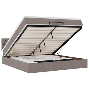 vidaXL Osmansk&yacute; r&aacute;m postele s matrac&iacute; taupe 180x200cm textil