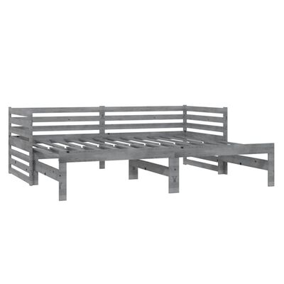 vidaXL Výsuvná denní postel 2 × (90x200 cm) šedá masivní borové dřevo