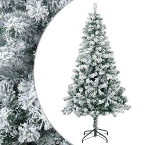 vidaXL Uměl&yacute; v&aacute;nočn&iacute; stromeček 120 cm PVC a ocel Zelen&aacute; a b&iacute;l&aacute;