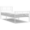 vidaXL Kovov&yacute; r&aacute;m postele s hlavov&yacute;m a nožn&iacute;m čelem b&iacute;l&yacute; 100 x 200 cm