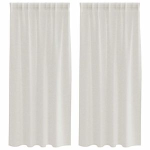 vidaXL Voile Z&aacute;clona se z&aacute;clonami 2 pcs Kr&eacute;mov&aacute; 175 x 140 cm Polyester