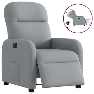 vidaXL Elektrick&eacute; polohovac&iacute; křeslo světle &scaron;ed&eacute; textil