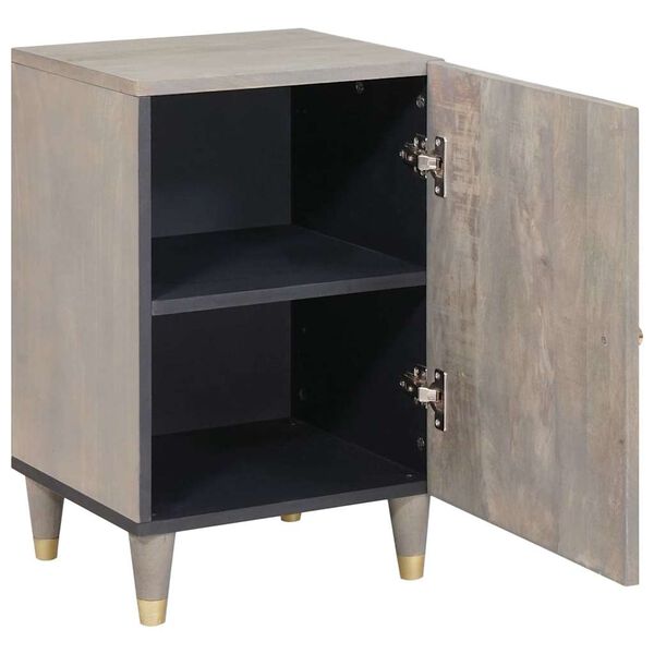 vidaXL Koupelnová skříň Šedá 38 x 33 x 58 cm Masivní mangové dřevo