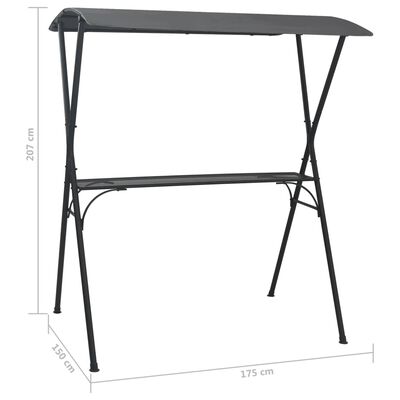 vidaXL Party barový stůl se stříškou 175x150x207 cm antracitový ocel