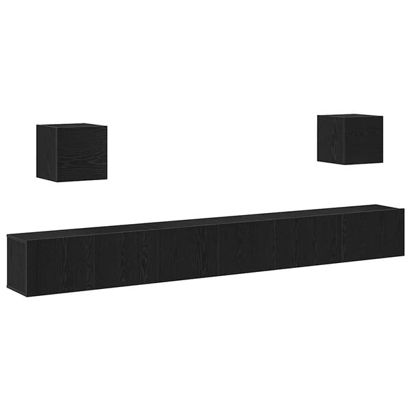 vidaXL Sestava TV skř&iacute;něk N&aacute;stěnn&yacute; 7 pcs Čern&yacute; dub 100 x 30 x 30 cm