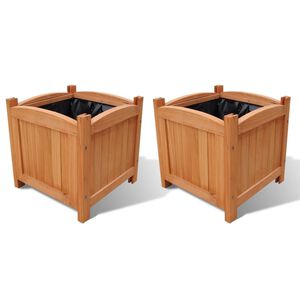vidaXL Dřevěn&eacute; vyv&yacute;&scaron;en&eacute; z&aacute;hony 30 x 30 x 30 cm set 2 ks