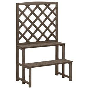 vidaXL Stojan na květiny s trel&aacute;ž&iacute; &scaron;ed&yacute; 70 x 42 x 115 cm masivn&iacute; jedle