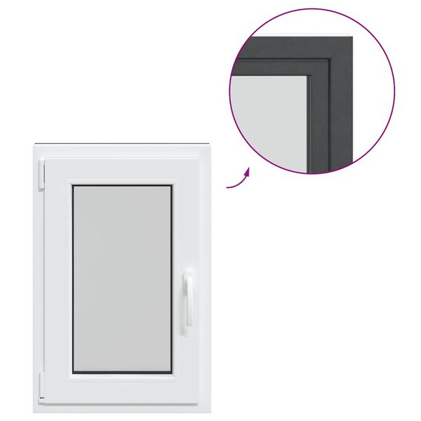 vidaXL Okno do sklepa "RISOR" 50x75 cm otev&iacute;ravě-sklopn&eacute; DIN lev&eacute; antracitov&eacute;