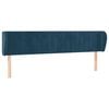 vidaXL Čelo postele typu u&scaron;&aacute;k tmavě modr&eacute; 203x23x78/88 cm samet