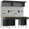 vidaXL Pracovn&iacute; stůl se z&aacute;suvkou 10 pcs Čern&aacute; 200 x 55 x 200 cm Ocel