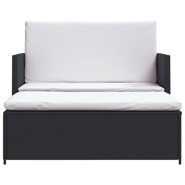 vidaXL 2dílná zahradní sedací souprava s poduškami polyratan černá