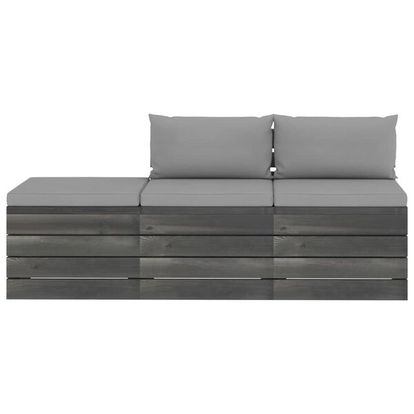 vidaXL 3d&iacute;ln&aacute; zahradn&iacute; sedac&iacute; souprava z palet + podu&scaron;ky borov&eacute; dřevo