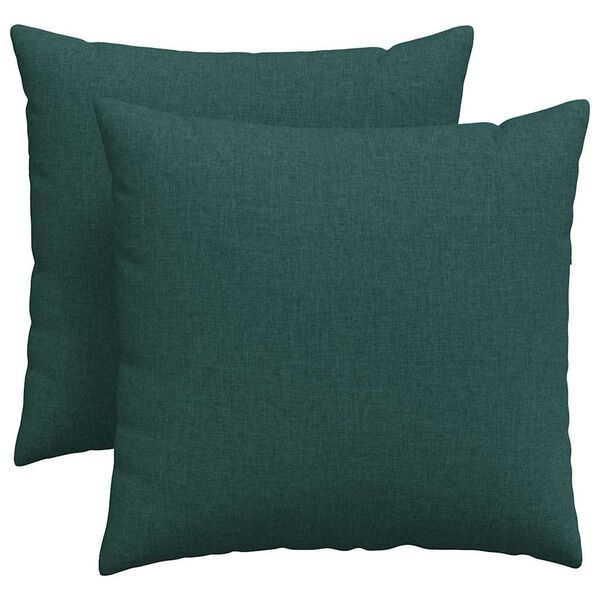 vidaXL Pohovkové polštáře 2 pcs Tmavě zelená 45 x 45 cm textil