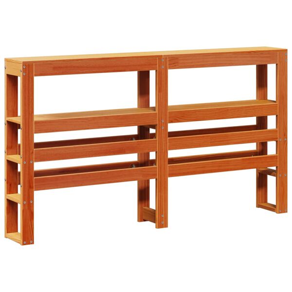 vidaXL Čelo postele s policemi voskově hněd&eacute; 140 cm masivn&iacute; borovice