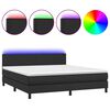 vidaXL Box spring postel s matrac&iacute; a LED čern&aacute; 160x200 cm uměl&aacute; kůže