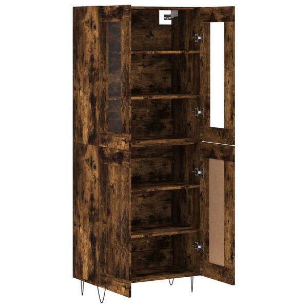 vidaXL Skř&iacute;ň highboard kouřov&yacute; dub 69,5 x 34 x 180 cm kompozitn&iacute; dřevo