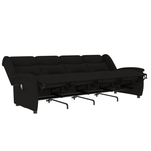 vidaXL 4m&iacute;stn&eacute; mas&aacute;žn&iacute; polohovac&iacute; křeslo čern&eacute; textil