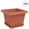 vidaXL Květin&aacute;če 24 ks Cihlově červen&aacute; Plast