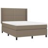 vidaXL Box spring postel s matrac&iacute; a LED taupe 140x200 cm textil