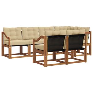 vidaXL Venkovn&iacute; pohovkov&aacute; souprava 7 pcs Přirozen&aacute; a B&eacute;žov&aacute;