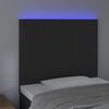 vidaXL Čelo postele s LED čern&eacute; 90x5x118/128 cm samet