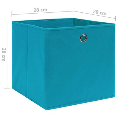 vidaXL Úložné boxy 4 ks netkaná textilie 28 x 28 x 28 cm bledě modré