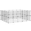 vidaXL 36panelov&aacute; ohr&aacute;dka pro zv&iacute;řata s dv&iacute;řky čern&aacute; 35 x 35 cm ocel